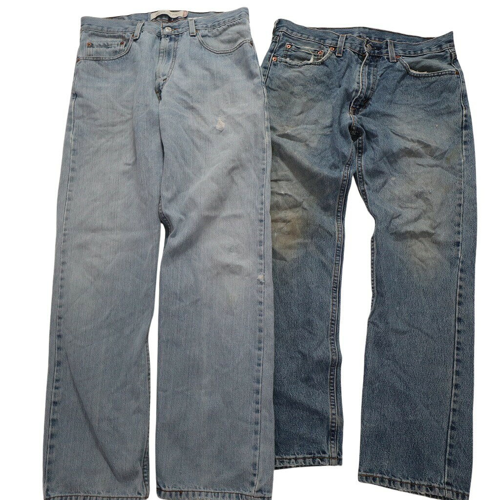 【B品】古着卸 まとめ売り リーバイス 505 デニム パンツ 6枚セット (メンズ 31 /32 /33 /34 ) インディゴブルー 中古 古着 MZ4818
