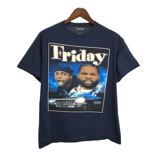 USA製 FRIDAY 半袖Tシャツ ムービー ネイビー(メンズ L)中古 古着 T7618 USA製 FRIDAY 半袖Tシャツ ムービー ネイビー(メンズ L)中古 古着 T7618