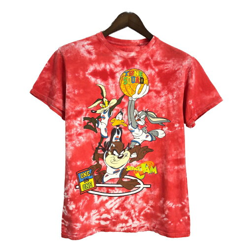 スペース・ジャム SPACE JAM 半袖Tシャツ キャラクター タイダイ レッド(メンズ M)中古 古着 T7642 スペース・ジャム SPACE JAM 半袖Tシャツ キャラクター タイダイ レッド(メンズ M)中古 古着 T7642