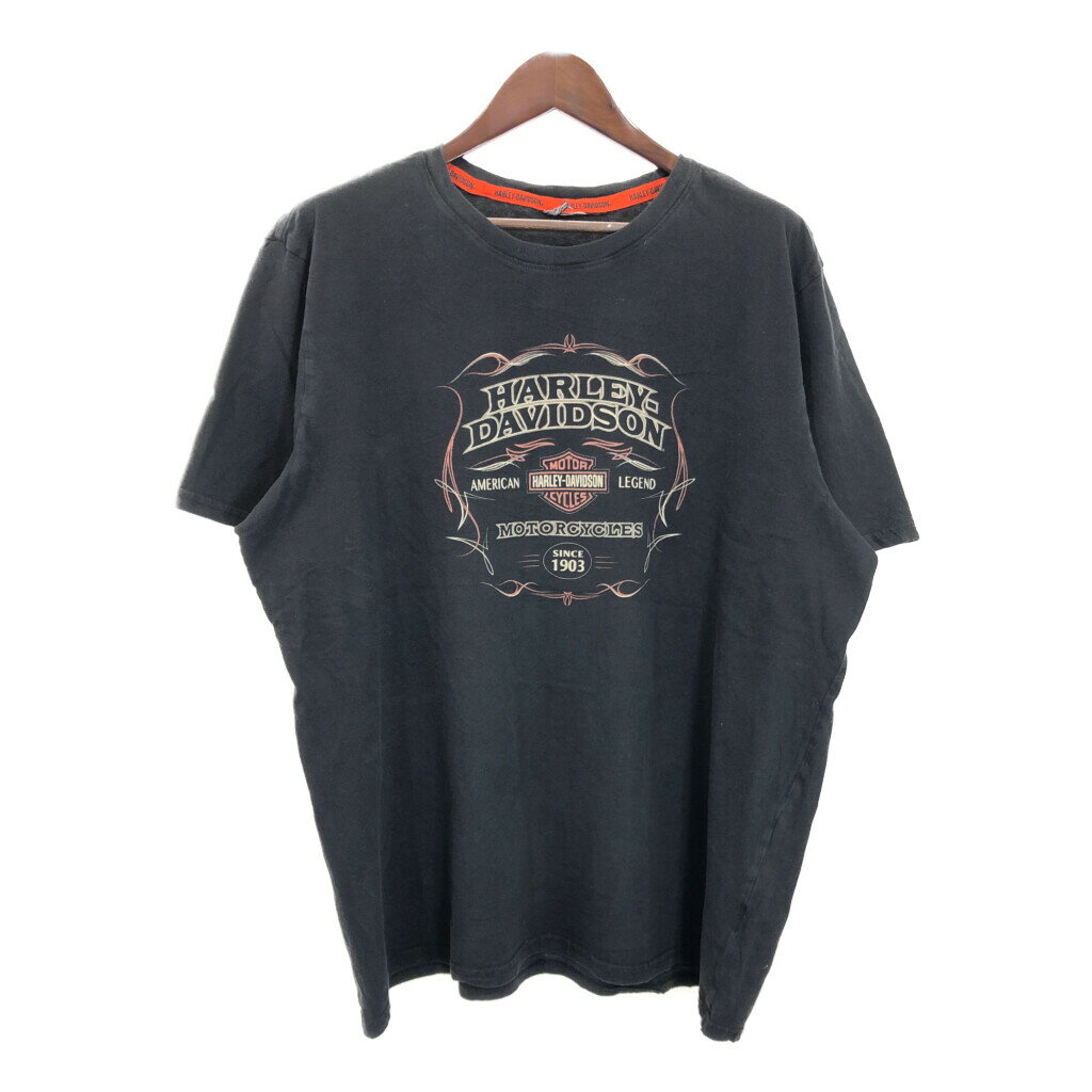 樂天商城 - HARLEY DAVIDSON ハーレーダビッドソン 半袖Tシャツ ブラック(メンズ XXL相当)中古 古着 T7702