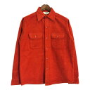 80年代 USA製 Mr.Leggs シャモアクロスシャツ オレンジ(メンズ M)中古 古着 T7824(4)