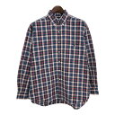 RALPH LAUREN ラルフローレン BIG SHIRT 長袖ボタンダウンシャツ チェック ネイビー(メンズ L)中古 古着 T7858
