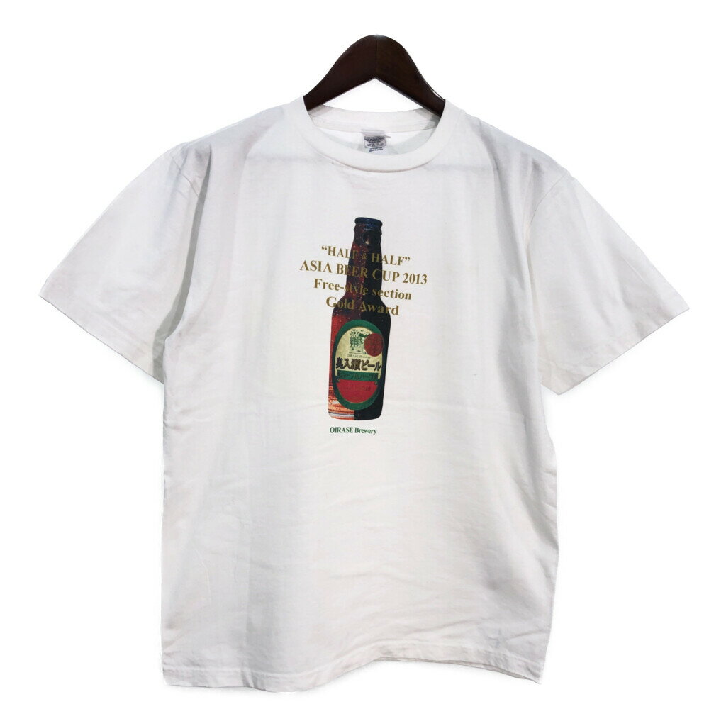Printstar 奥入瀬ビール 半袖Tシャツ ホワイト(メンズ XL)中古 古着 T7865