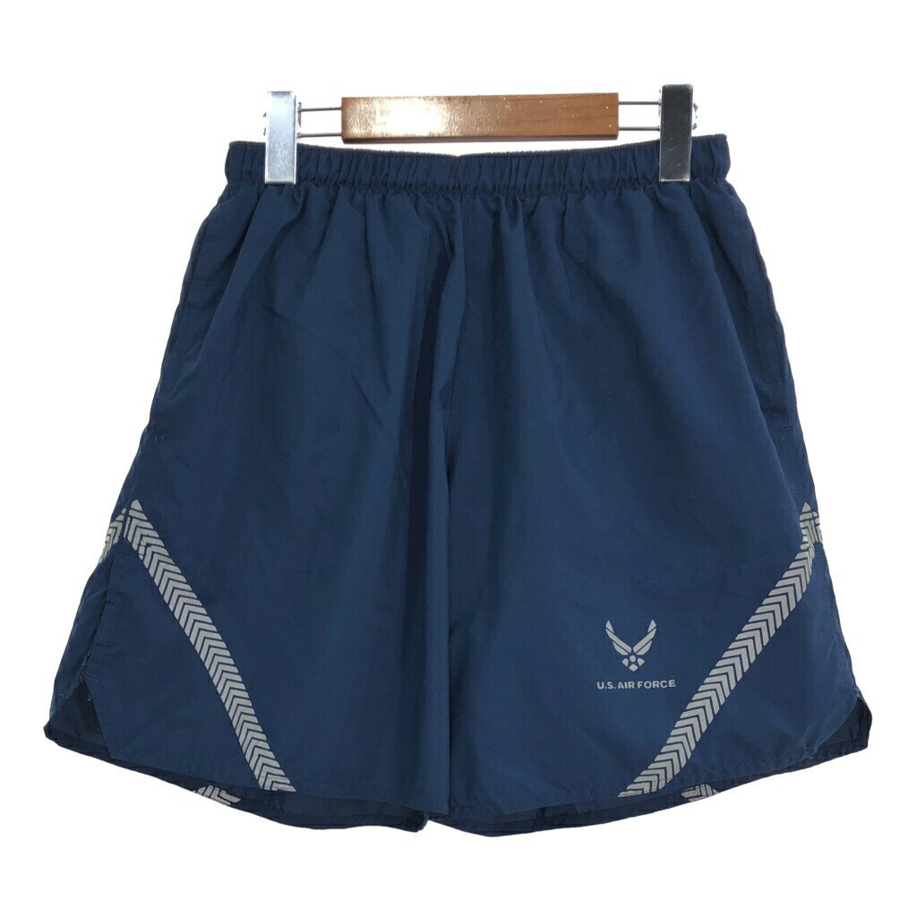 米軍実物 U.S.AIRFORCE IPTUトレーニングショートパンツ ミリタリー ネイビー(メンズ MEDIUM)中古 古着 T8017