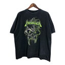 METALLICA メタリカ 半袖Tシャツ バンド ブラック(メンズ XL相当)中古 古着 T8272(4)