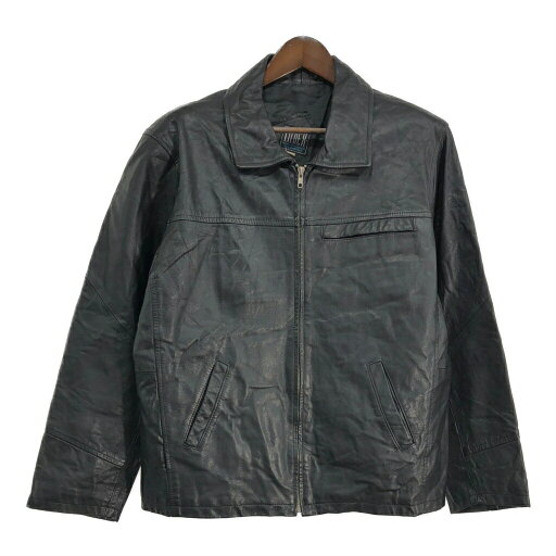 INDEX レザージャケット ブラック(メンズ XL)中古 古着 T8494 INDEX レザージャケット ブラック(メンズ XL)中古 古着 T8494