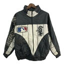 90年代 MLB シカゴ・ホワイトソックス レザージャケット プロチーム メジャーリーグ ブラック(メンズ XL相当)中古 古着 T8495