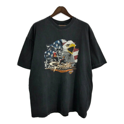 90年代 HARLEY DAVIDSON ハーレーダビッドソン 半袖Tシャツ 大きいサイズ モーターサイクル ブラック(メンズ XXXL)中古 古着 T8558 90年代 HARLEY DAVIDSON ハーレーダビッドソン 半袖Tシャツ 大きいサイズ モーターサイクル ブラック(メンズ XXXL)中古 古着 T8558