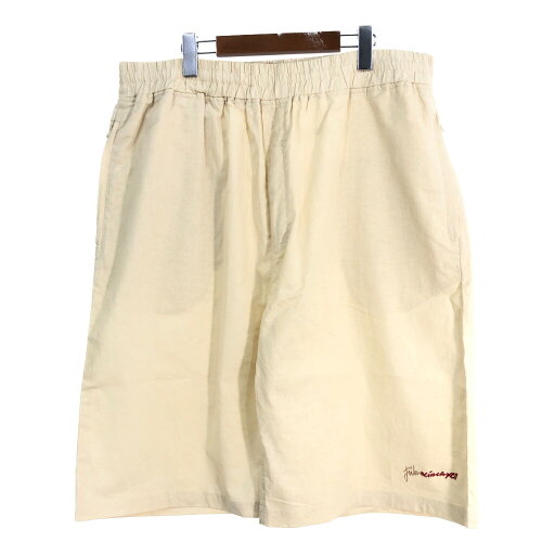 FUBU フブ リネン イージーショートパンツ アイボリー(メンズ XL)中古 古着 T8651 FUBU フブ リネン イージーショートパンツ アイボリー(メンズ XL)中古 古着 T8651