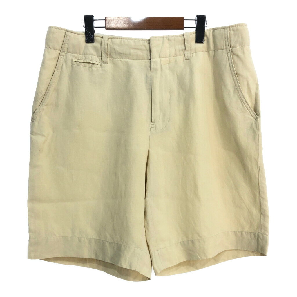 ラルフ リネン シルク ツータック ハーフパンツ ベージュ OVY