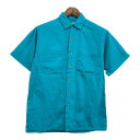 90年代 Banana Republic バナナリパブリック 半袖シャツ ブルー(メンズ M)中古 古着 T8817