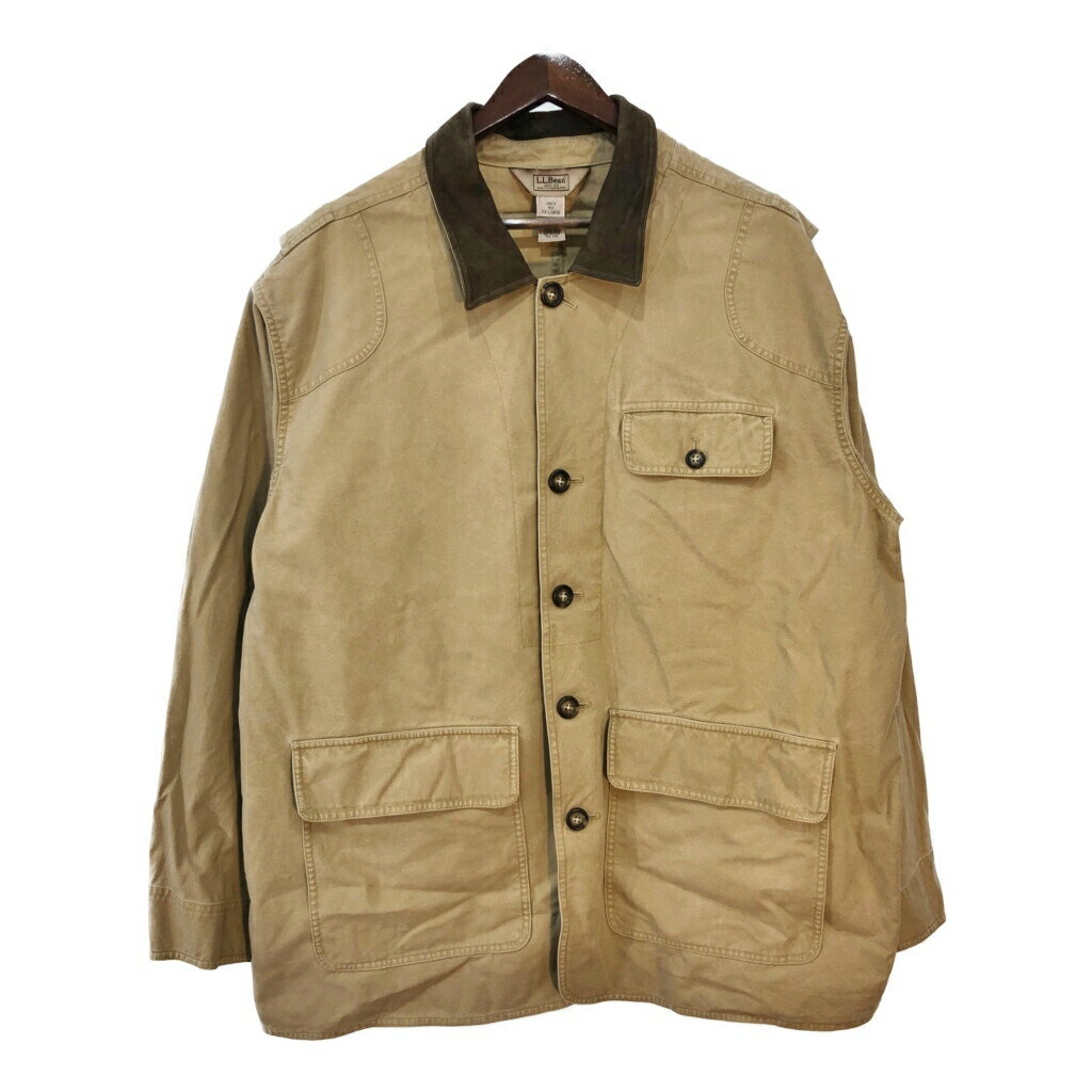 L.L.Bean エルエルビーン ハンティングジャケット 大きいサイズ アウトドア ベージュ(メンズ XX-LARGE)中古 古着 T8870