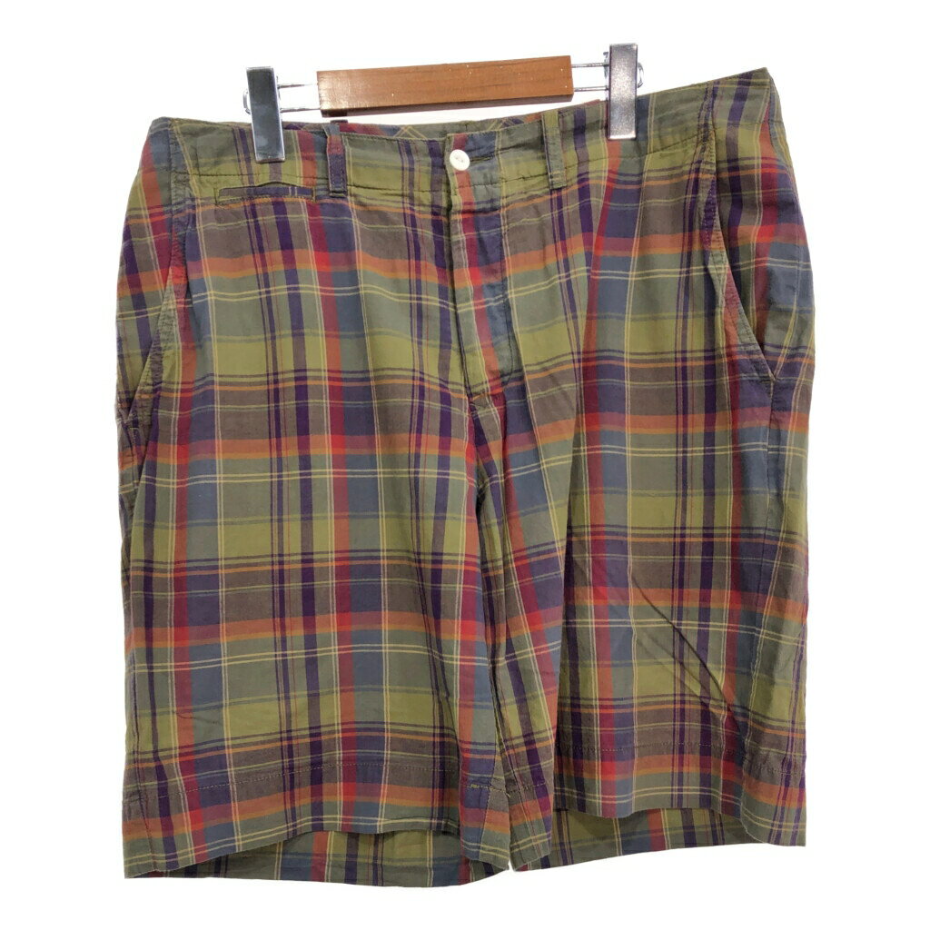 Polo by Ralph Lauren ポロ ラルフローレン ショートパンツ チェック マルチカラー(メンズ 35)中古 古着 T9421