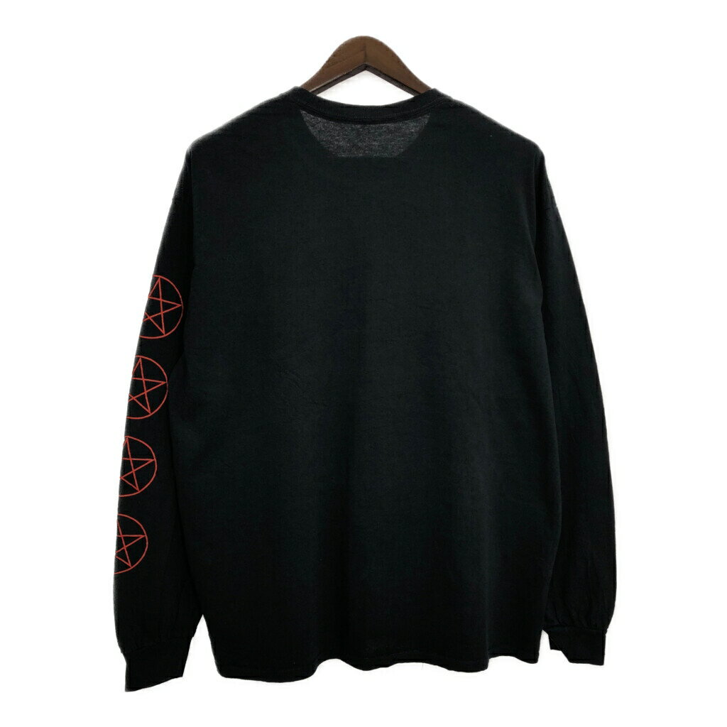 STEAVEN RHODES 長袖Tシャツ 袖プリント ブラック(メンズ XL)中古 古着 T9624