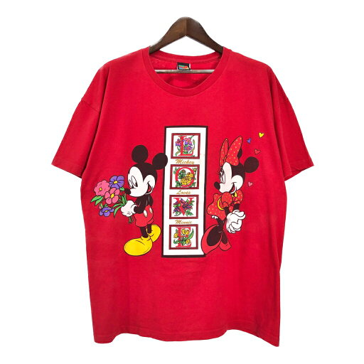 00年代 Disney ディズニー ミッキーマウス&ミニーマウス 半袖Tシャツ 大きいサイズ キャラクター レッド(メンズ 1X)中古 古着 T9557 00年代 Disney ディズニー ミッキーマウス&ミニーマウス 半袖Tシャツ 大きいサイズ キャラクター レッド(メンズ 1X)中古 古着 T9557