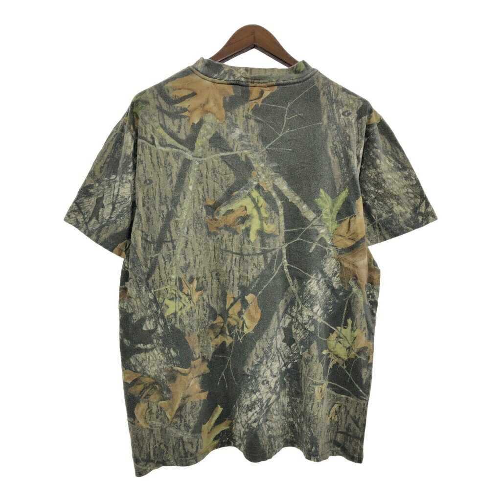 FIELD STAFF リアルツリーカモ 半袖Tシャツ アウトドア カーキ(メンズ XL)中古 古着 T9661