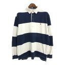 Polo by Ralph Lauren ポロ ラルフローレン ラガーシャツ ファットボーダー マルチカラー(メンズ XL)中古 古着 T9680