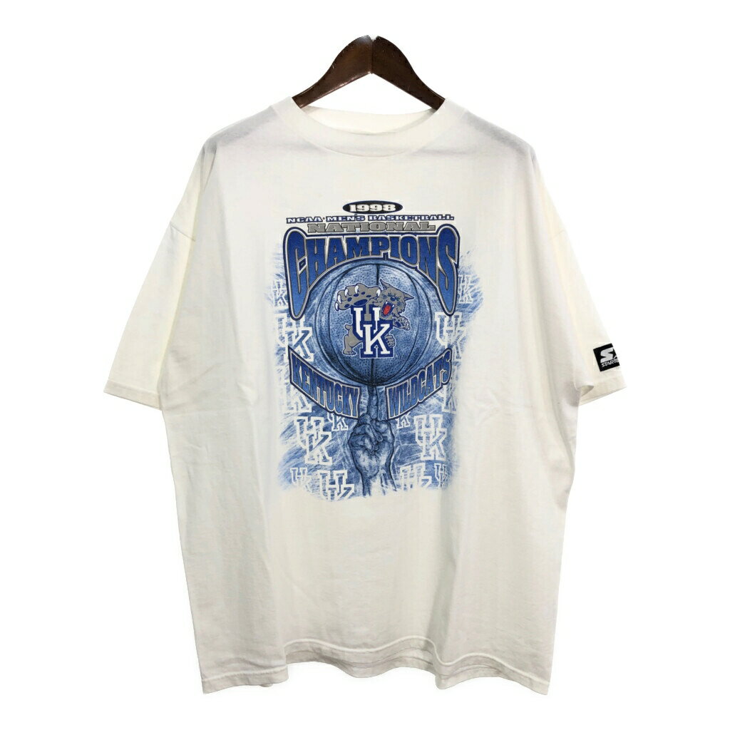 90年代 USA製 STARTER スターター ケンタッキー・ワイルドキャッツ 半袖Tシャツ 大きいサイズ カレッジ(メンズ XX-LARGE)中古 古着 T9733