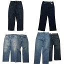 古着卸 まとめ売り カーハート Carhartt パンツ 6枚セット (メンズ 36 ) ライトブルー インディゴブルー 革パッチ 中古 古着 MZ8627(4)