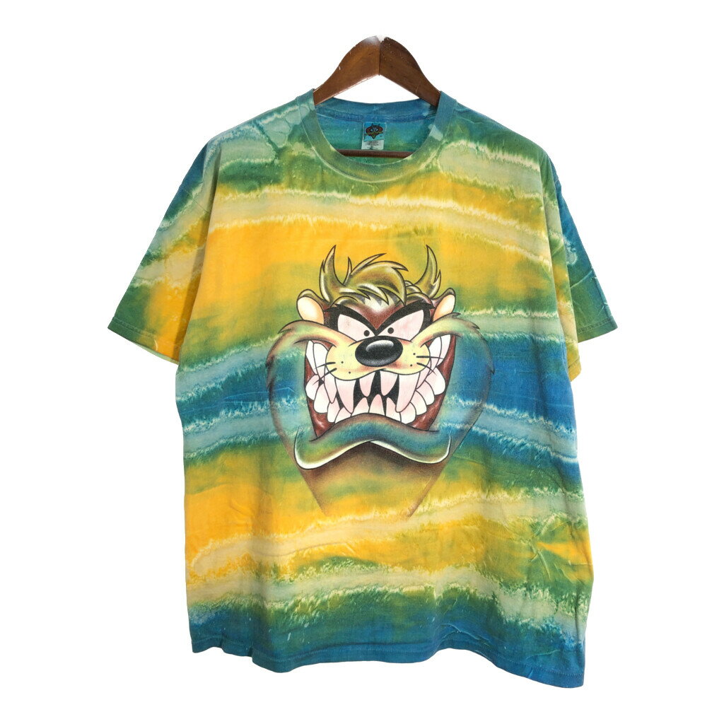 LOONEY TUNES ルーニー・テューンズ タズマニアン・デビル 半袖Tシャツ キャラクター タイダイ マルチ..