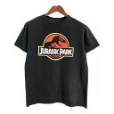 Jurassic Park ジュラシック・パーク 半袖Tシャツ ムービー ブラック(メンズ L相当)中古 古着 U0091