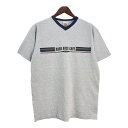 90年代 USA製 Hard Rock Cafe ハードロックカフェ リンガーTシャツ グレー(メンズ L)中古 古着 U0711(4)