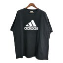 00年代 adidas アディダス ロゴ 半袖Tシャツ 大きいサイズ スポーツ ブラック(メンズ 2XL)中古 古着 U1385