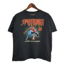 MARVEL マーベル スパイダーマン SPIDERMAN Tシャツ ムービー コミックス キャラクター ブラック(メンズ L)中古 古着 U1575