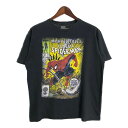 MARVEL マーベル SPIDERMAN スパイダーマン Tシャツ ムービー コミックス キャラクター ブラック(メンズ XL)中古 古着 U1576