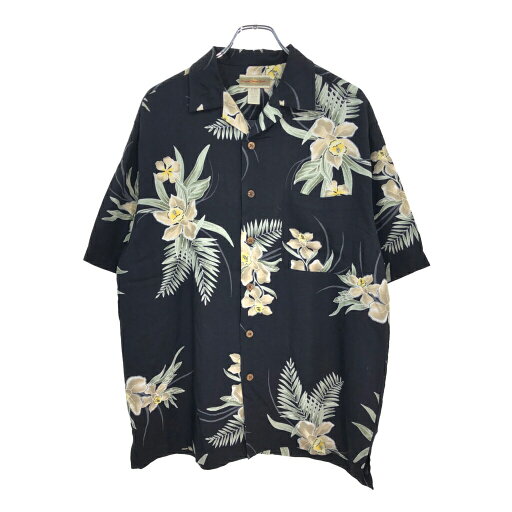 Original Island Sport レーヨン アロハシャツ ハワイアンシャツ ブラック(メンズ S)中古 古着 U1807 Original Island Sport レーヨン アロハシャツ ハワイアンシャツ ブラック(メンズ S)中古 古着 U1807