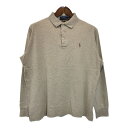Polo by Ralph Lauren ポロ ラルフローレン ワンポイントロゴ 長袖ポロシャツ ベージュ(メンズ L)中古 古着 U2061