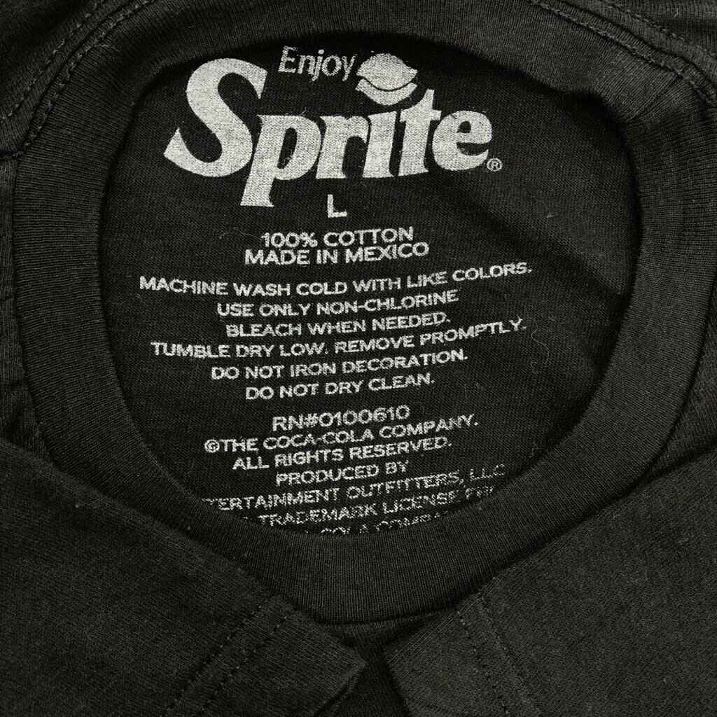 Sprite スプライト 半袖Tシャツ 企業ロゴ ブラック(メンズ L)中古 古着 U2186