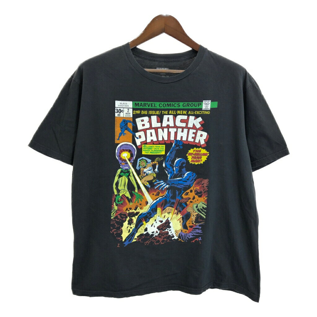MARVEL ޡ٥ BLACK PANTHER ֥åѥ󥵡 T ߥå 饯 ֥å( XL) ...