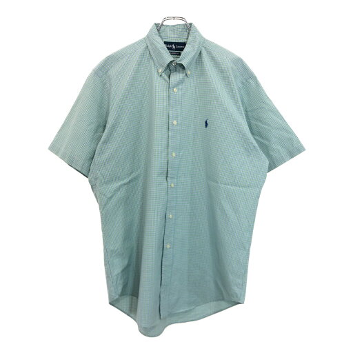 RALPH LAUREN ラルフローレン ボタンダウン 半袖シャツ チェック グリーン(メンズ M)中古 古着 U2366 RALPH LAUREN ラルフローレン ボタンダウン 半袖シャツ チェック グリーン(メンズ M)中古 古着 U2366