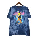 NARUTO Shippuden ナルト疾風伝 うずまきナルト 半袖Tシャツ アニメ キャラクター タイダイ ブルー(メンズ L)中古 古着 U2601