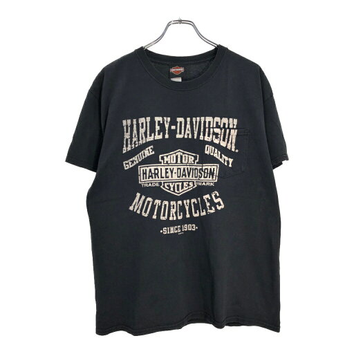 HARLEY DAVIDSON ハーレーダビッドソン 半袖Tシャツ モーターサイクル ブラック(メンズ L)中古 古着 U2722 HARLEY DAVIDSON ハーレーダビッドソン 半袖Tシャツ モーターサイクル ブラック(メンズ L)中古 古着 U2722