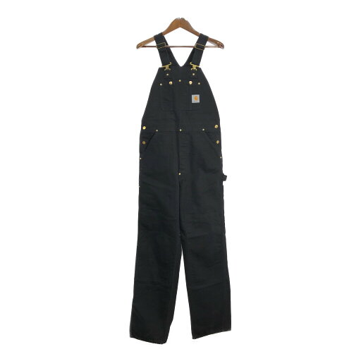 USA製 Carhartt カーハート ダック ダブルニー ビブオーバーオール オーバーオール ワーク ブラック(メンズ W34 L36)中古 古着 U2770 USA製 Carhartt カーハート ダック ダブルニー ビブオーバーオール オーバーオール ワーク ブラック(メンズ W34 L36)中古 古着 U2770