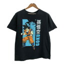 ドラゴンボールZ 孫悟空 半袖Tシャツ アニメ キャラクター ブラック(メンズ XL)中古 古着 U2849