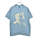 銀魂 半袖Tシャツ アニメ キャラクター ライトブルー(メンズ L)中古 古着 U2894