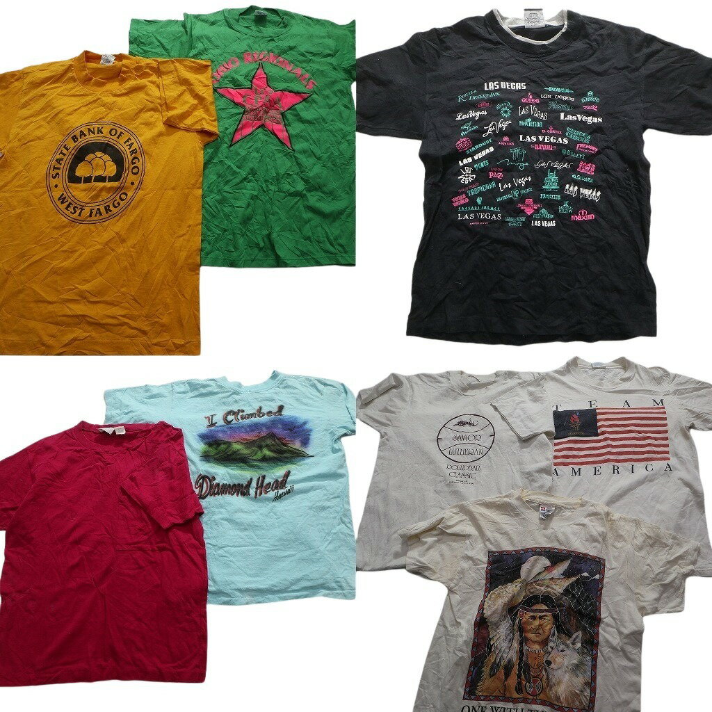 古着卸 まとめ売り ~90s オールド シングル 半袖Tシャツ 8枚セット (メンズ M ) フルーツオブザルーム ヘインズ 中古 古着 NA2877