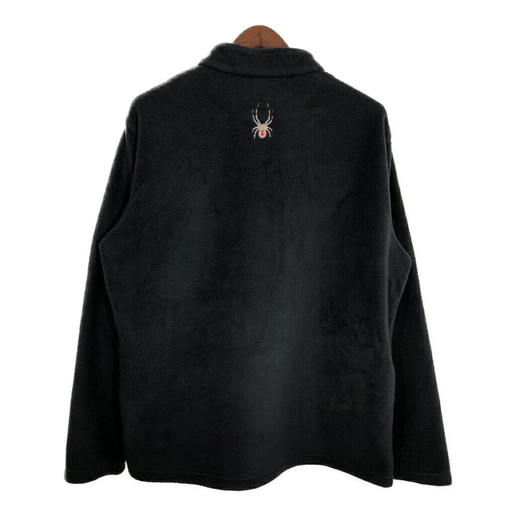 SPYDER スパイダー ハーフジップ フリースジャケット アウトドア ブラック(メンズ L相当)中古 古着 U3520