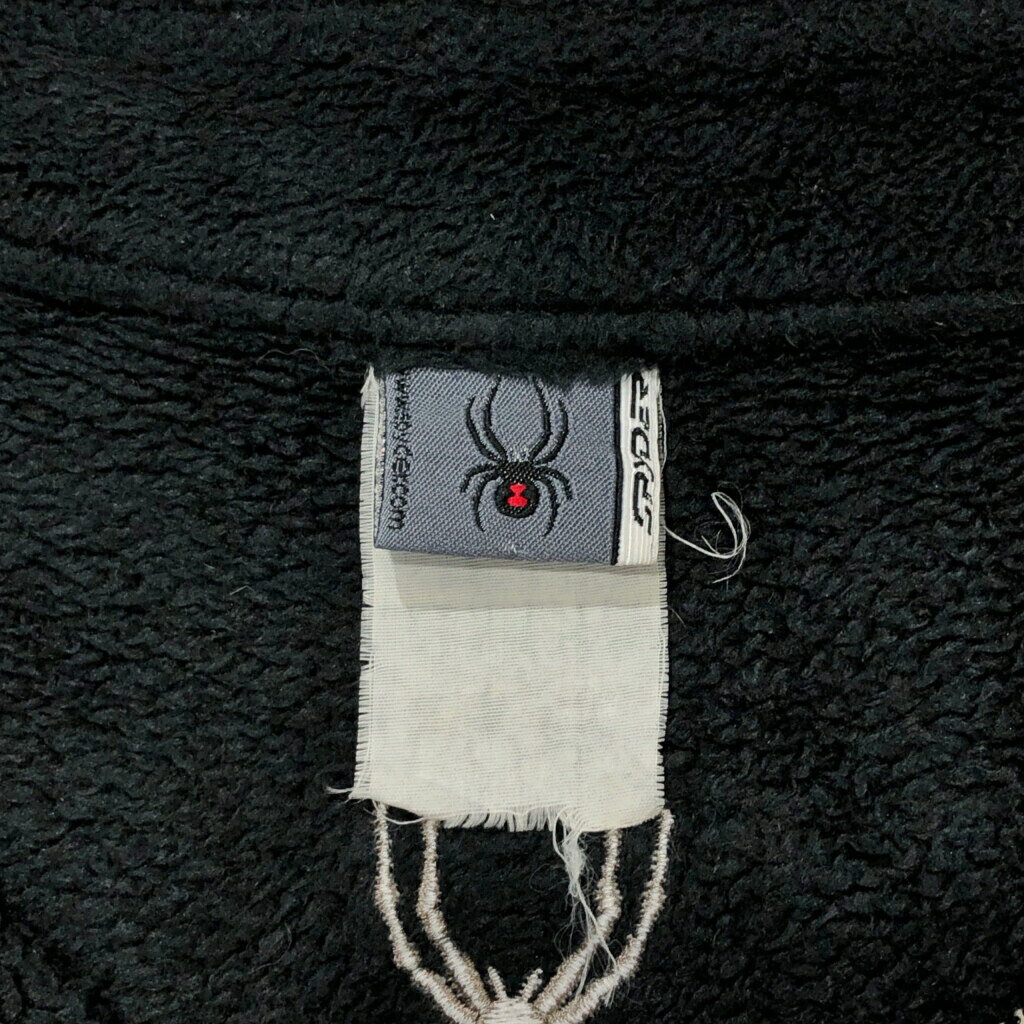 SPYDER スパイダー ハーフジップ フリースジャケット アウトドア ブラック(メンズ L相当)中古 古着 U3520