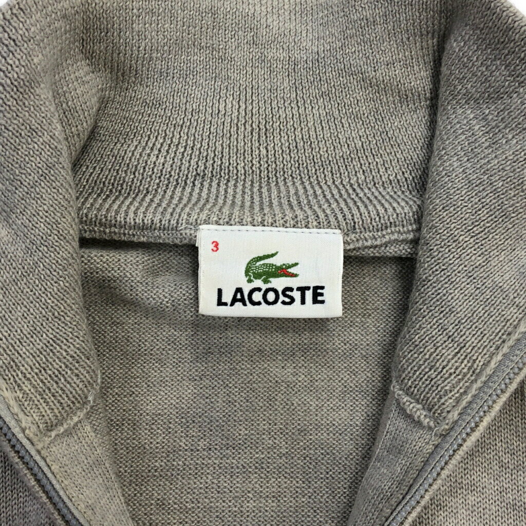 LACOSTE ラコステ ハーフジップ ウールセーター グレー(メンズ 3)中古 古着 U3655