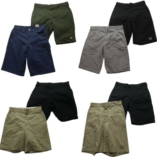 古着卸 まとめ売り ディッキーズ Dickies ワークショーツMIX パンツ 8枚セット (メンズ 30 /32 ) フェード ブラック 中古 古着 NA4788 古着卸 まとめ売り ディッキーズ Dickies ワークショーツMIX パンツ 8枚セット (メンズ 30 /32 ) フェード ブラック 中古 古着 NA4788