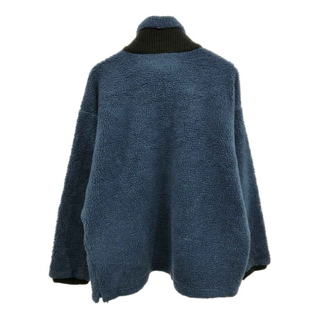 90年代 USA製 Columbia コロンビア ハーフジップ ボアフリースジャケット アウトドア ブルー(メンズ L)中古 古着 U4110