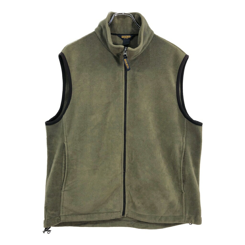WOOLRICH ウールリッチ フリースベスト オリーブ(メンズ L)中古 古着 U4487