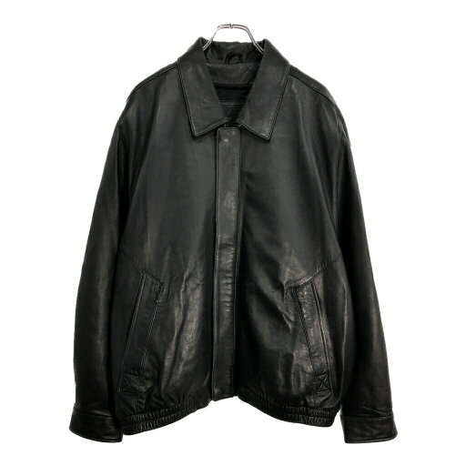 ROUNDTREE&YORKE レザージャケット ブラック(メンズ XL)中古 古着 U4577 ROUNDTREE&YORKE レザージャケット ブラック(メンズ XL)中古 古着 U4577