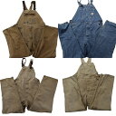 古着卸 まとめ売り カーハート carhartt オーバーオール 4枚セット (メンズ W38 /W40 ) アメカジ デニム ベージュ 中古 古着 NA5879