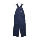 Carhartt カーハート ダブルニー ビブオーバーオール ワーク ネイビー(メンズ W30 L30)中古 古着 U4779