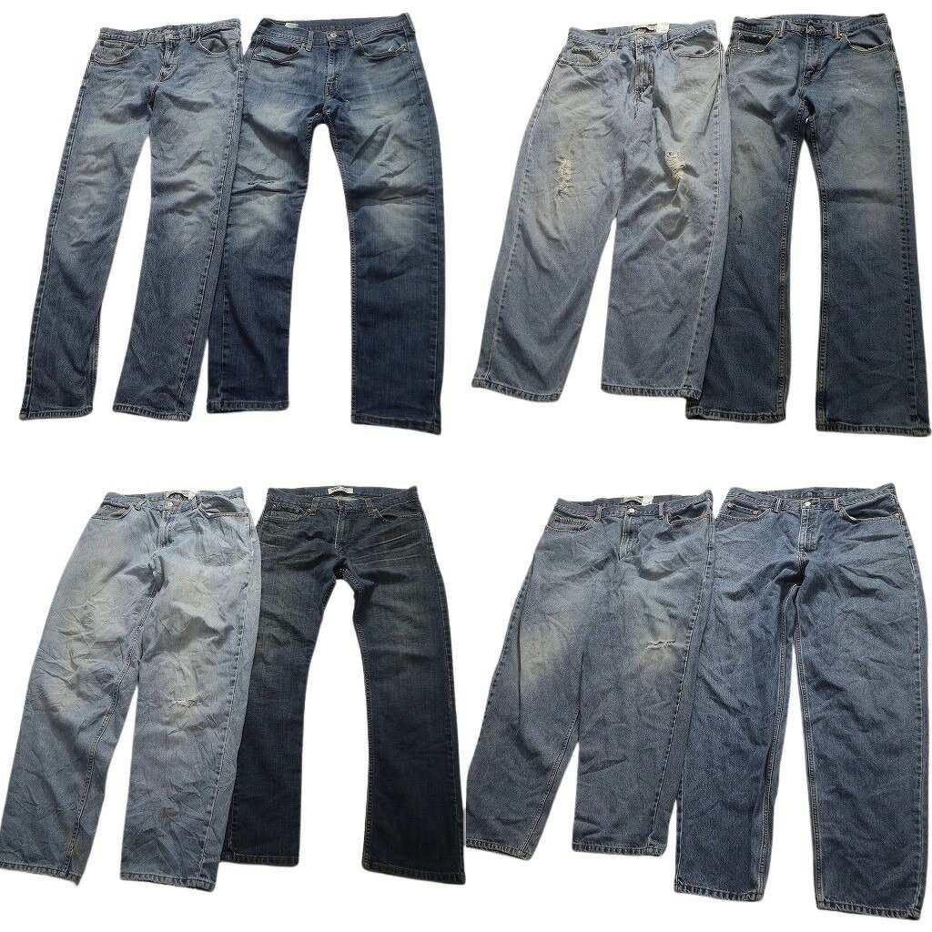 【B品】古着卸 まとめ売り リーバイス 品番MIX デニム パンツ 8枚セット (メンズ 40 /38 /36 /34 /33 /32 ) 514 560 中古 古着 NA6253